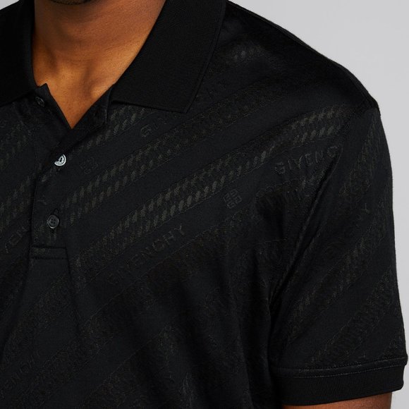 Givenchy black tonal logo print polo shirt - Picture 2 of 8